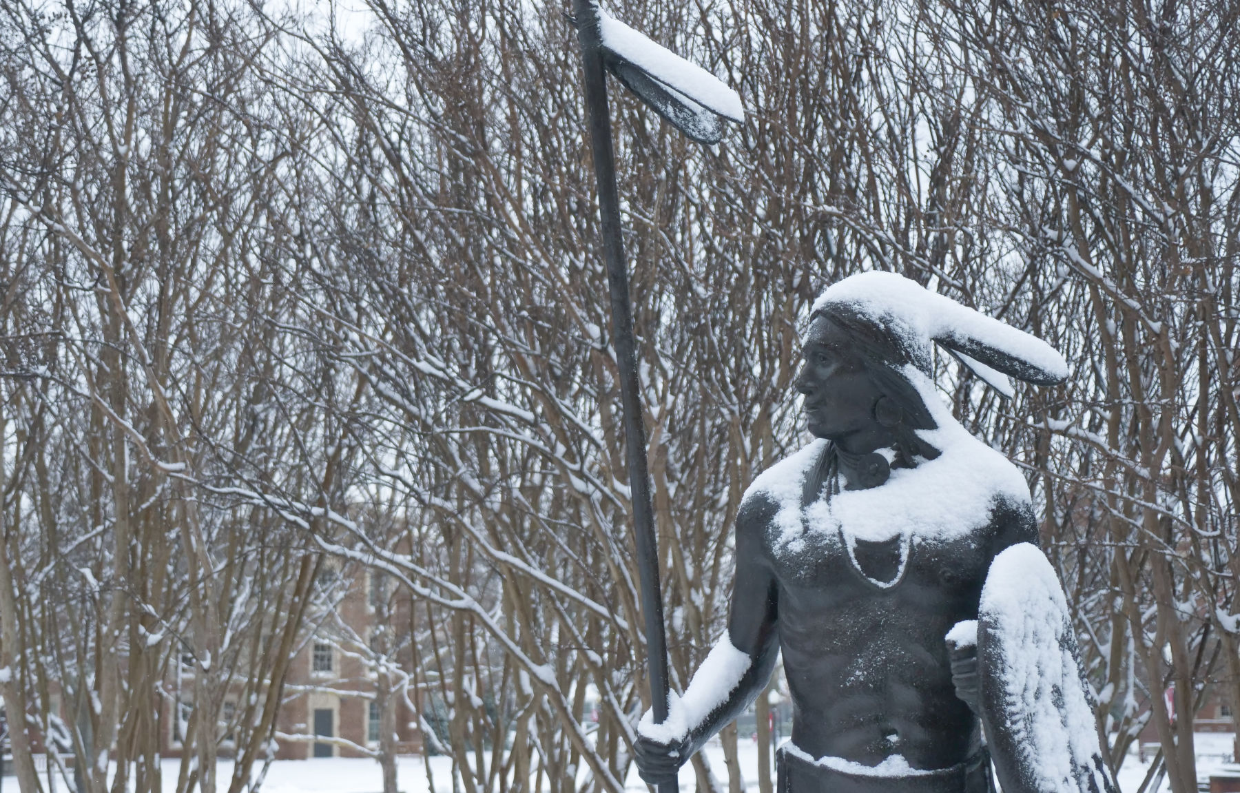 Statue in snow